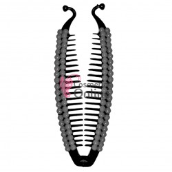 Accesoriu tip banana pentru prins parul din plastic PZS010DD - Neagra cu perle Gri sidefate